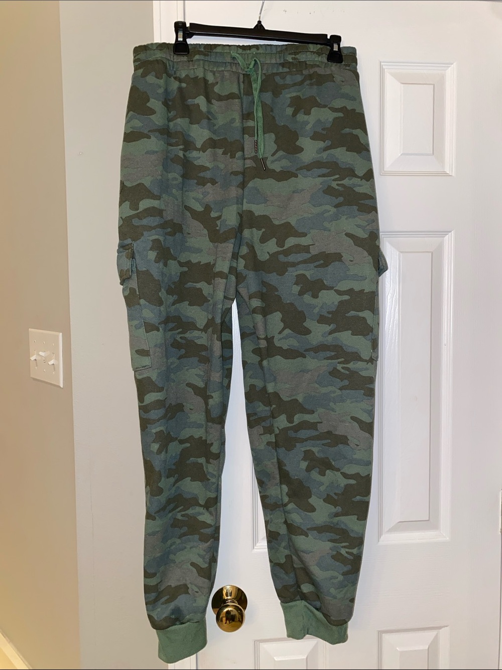 Camo Drawstring Jogger Pants - Green Camouflage